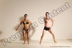 Underwear Woman - Man White Average Short Brown Dancing Dynamic poses Academic